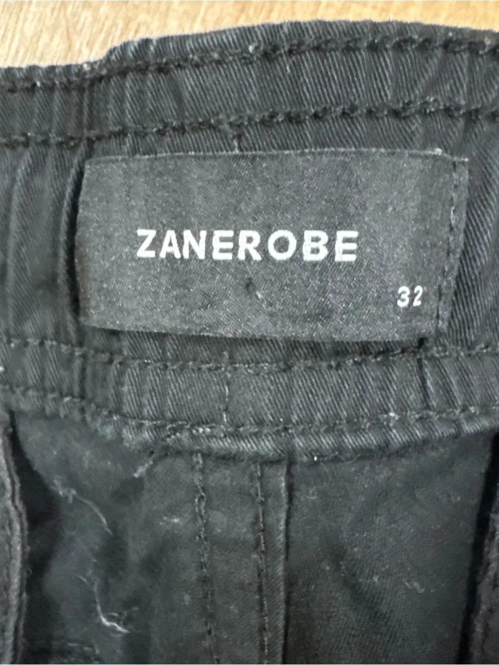ZANEROBE Men’s Black Slim Tapered Jogger Pants 32 x 32 Twill Drawstring Pockets